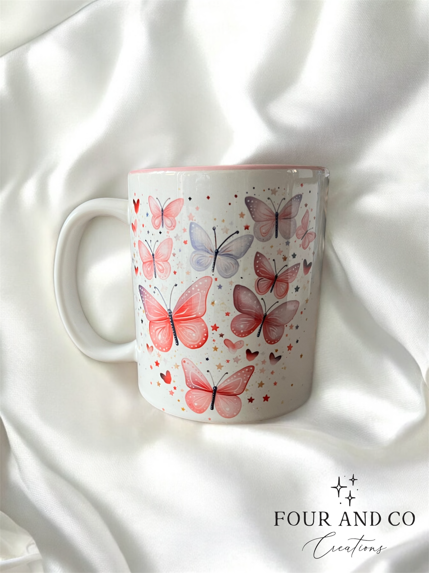 Pink Butterfly Mug