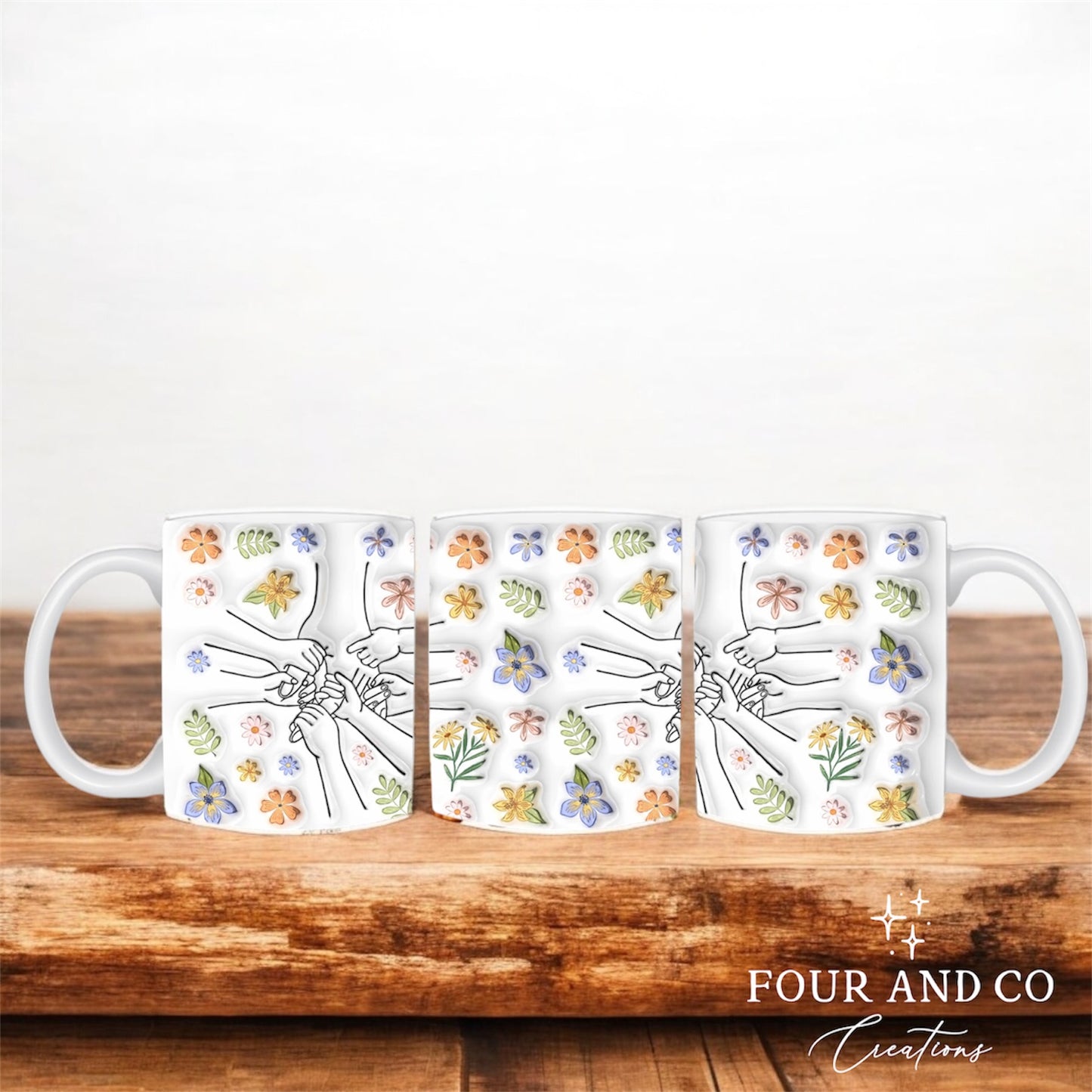 Mothers Day Hand Flower Mug