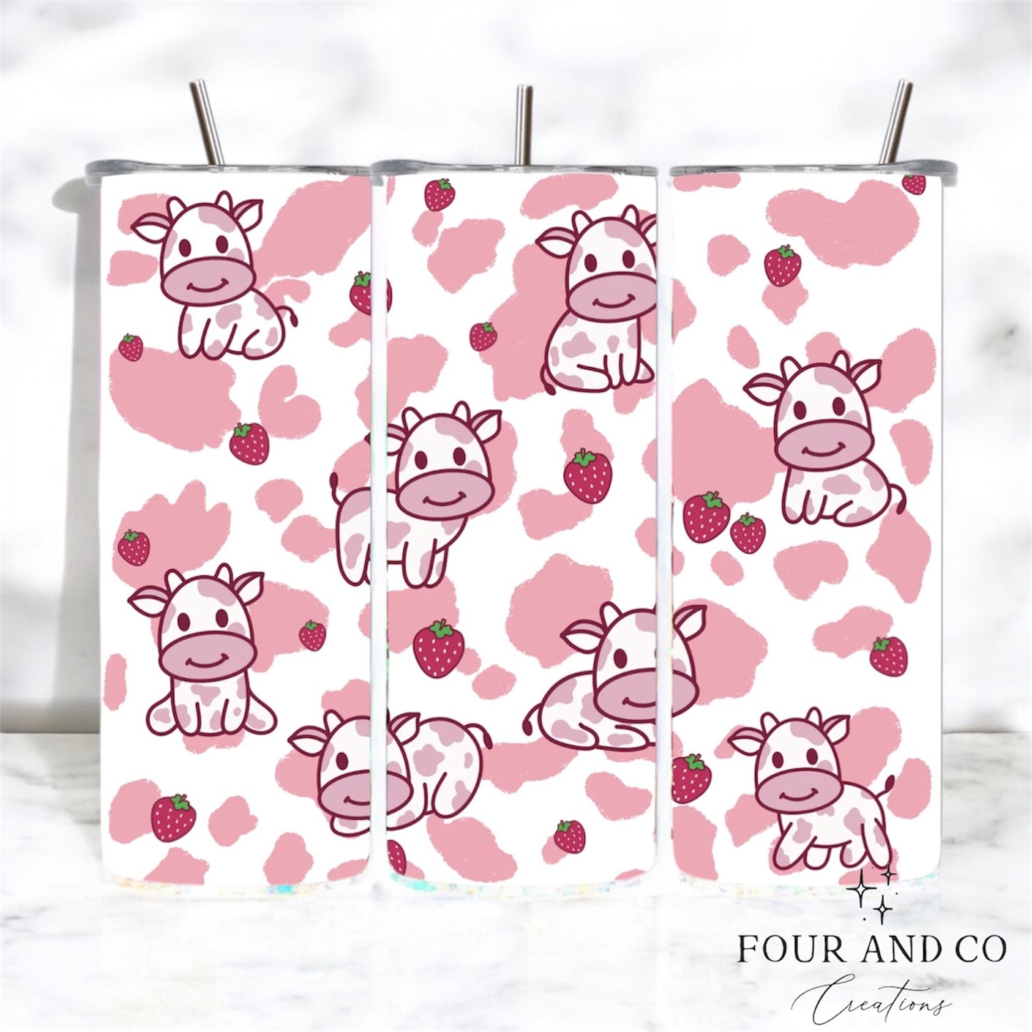 Pink Baby Cow 20oz Tumbler