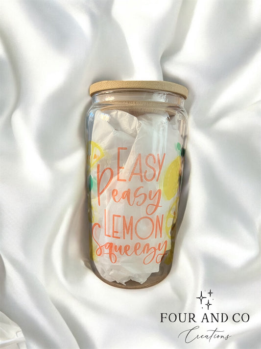 Easy Peasy Lemon Squeezy Glass Cup