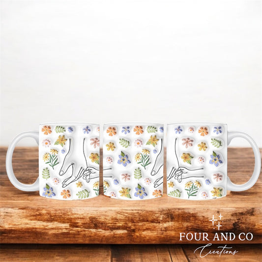 Mothers Day Hand Flower Mug